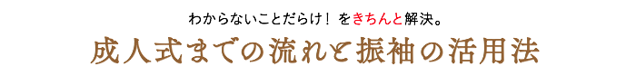 わからないことだらけ！をきちんと解決。成人式までの流れと振袖の活用法