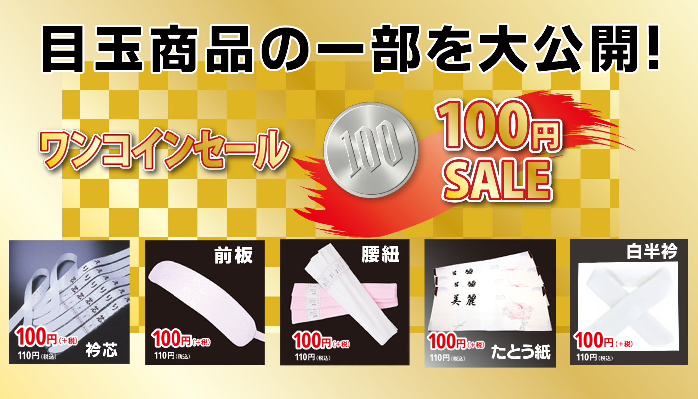 目玉商品の一部を公開ワンコイン１００円