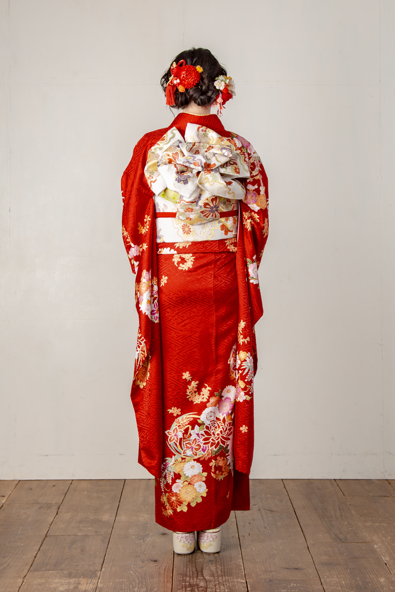 MKK-28018】☆紅色が気品あふれる花丸文柄振袖 | 日本最大級の着物 